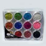 Set de Escarchas / 12 tonos / 10grs cada tono (marca Pierrot)