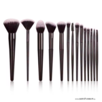 Set Pinceles Profesionales para Maquillajes en Polvos, Facial & Ojos / 14 pinceles + Estuche Cono Eco-Cuero Alta Resistencia - Imagen 2