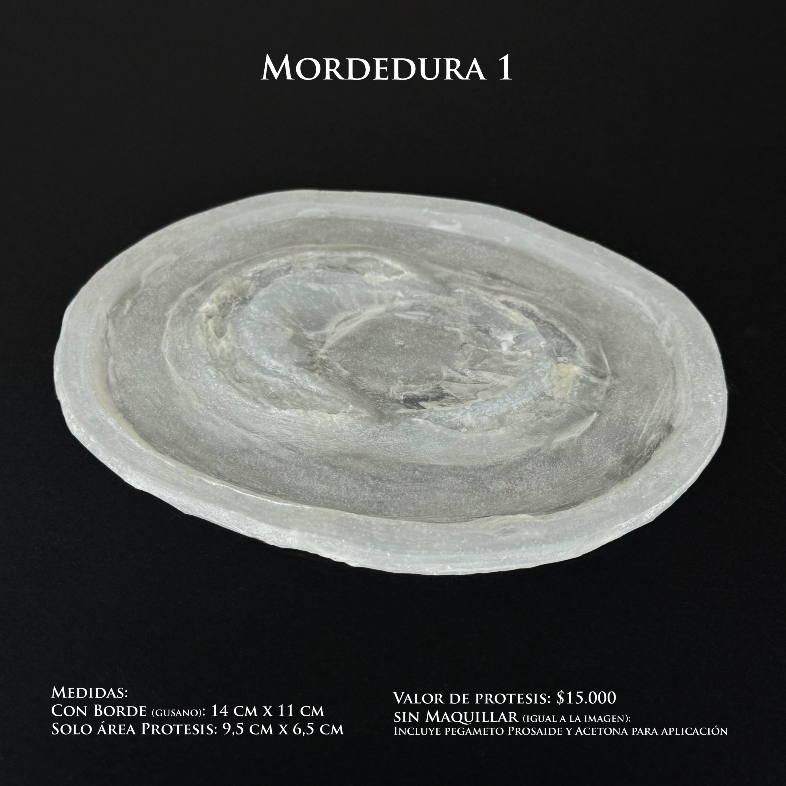 Protesis Mordedura 1 Prótesis de silicona / Encapsulado / Modelo Mordedura _ 1 - Imagen 1