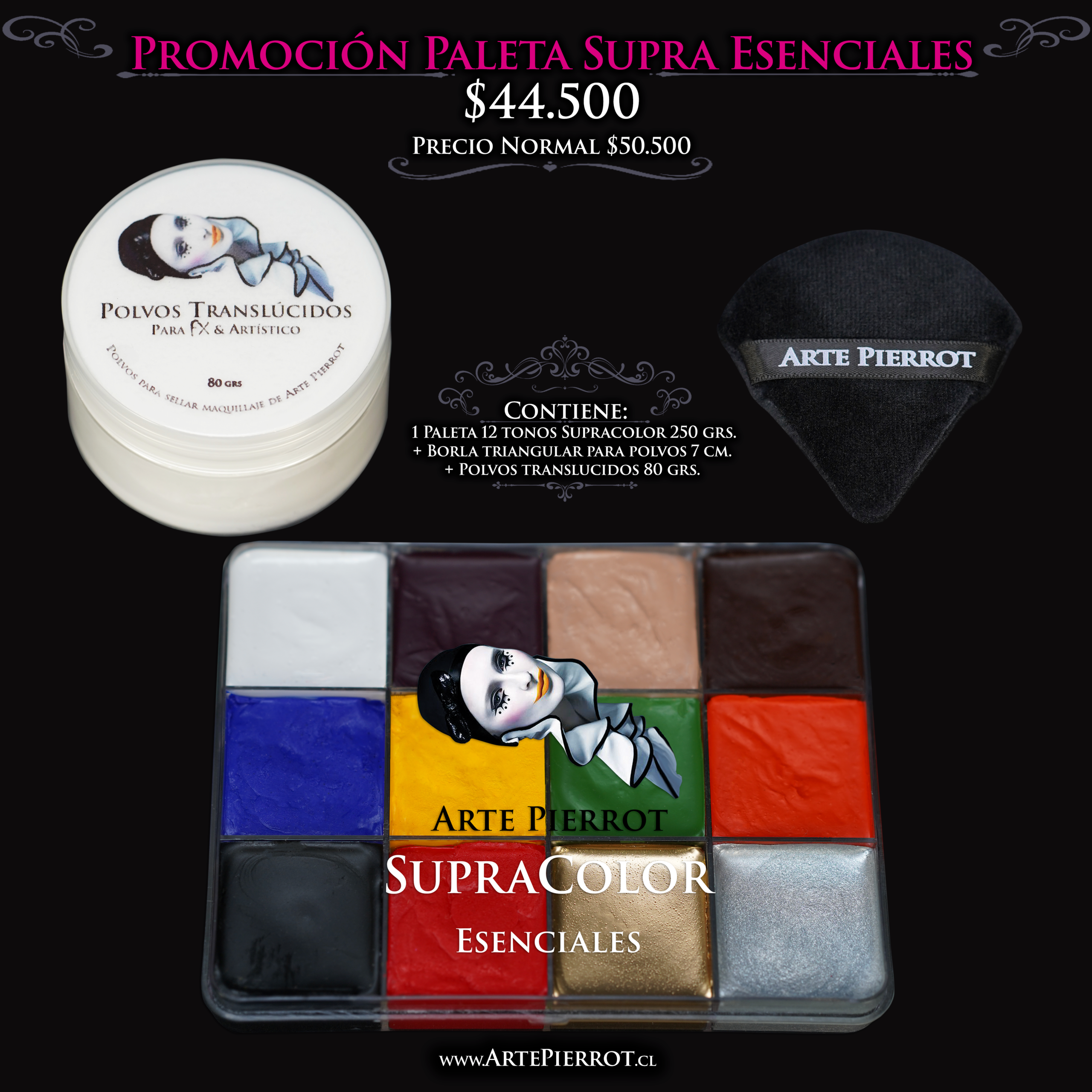 Promo paletas Supra Esenciales Arte Pierrot / PROMOCIÓN / Paleta SupraColor 12 tonos "Esenciales" 250 grs. (Marca Arte Pierrot) - Imagen 1