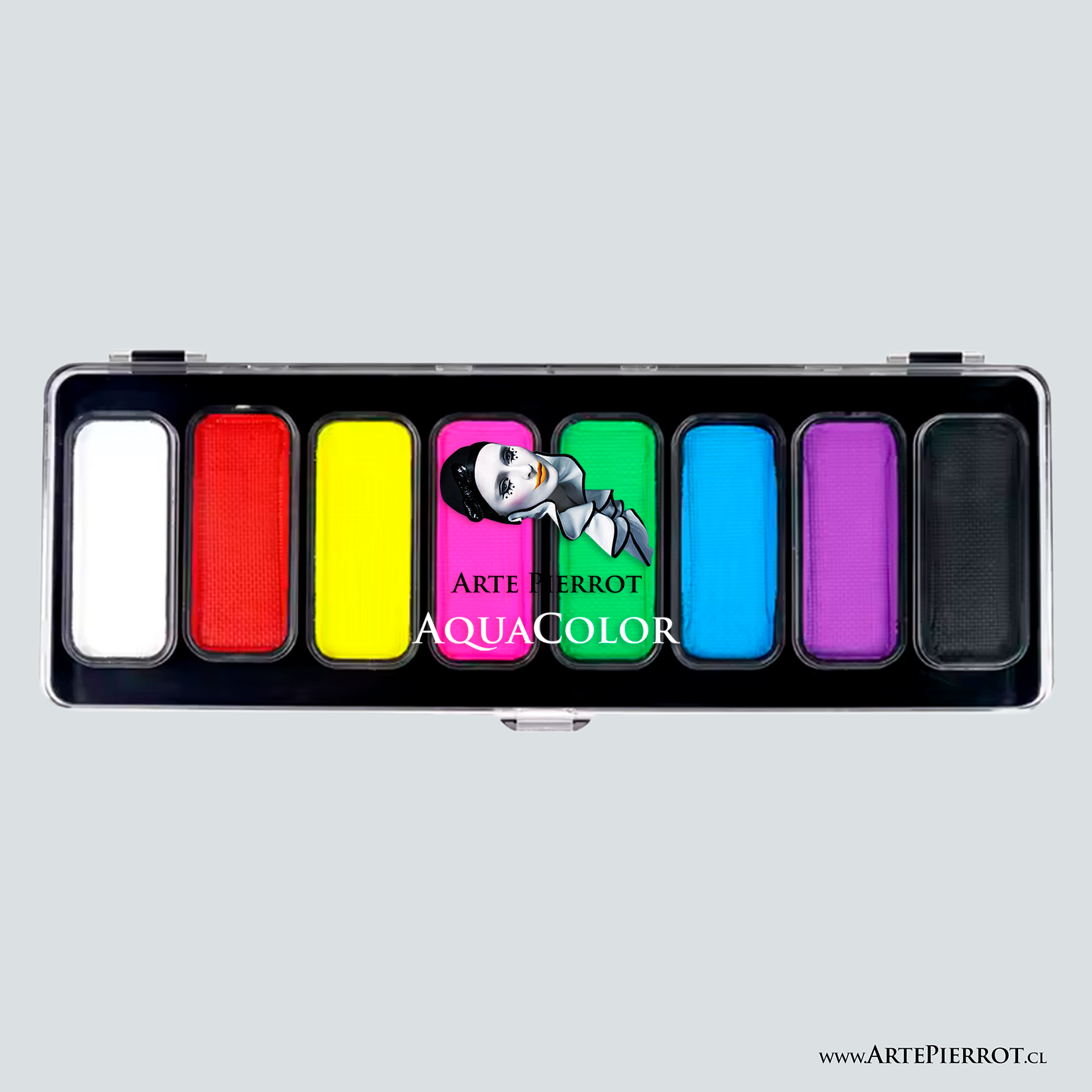 Paletas Aqua Arte Pierrot_esencia Aquacolor / Paleta 8 Potes / Tonos Croma / Marca Arte Pierrot - Imagen 1