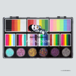 Aquacolor / Paleta 15 Potes Arcoiris & Glitter / Tonos Jumbo Carnaval / Marca Arte Pierrot